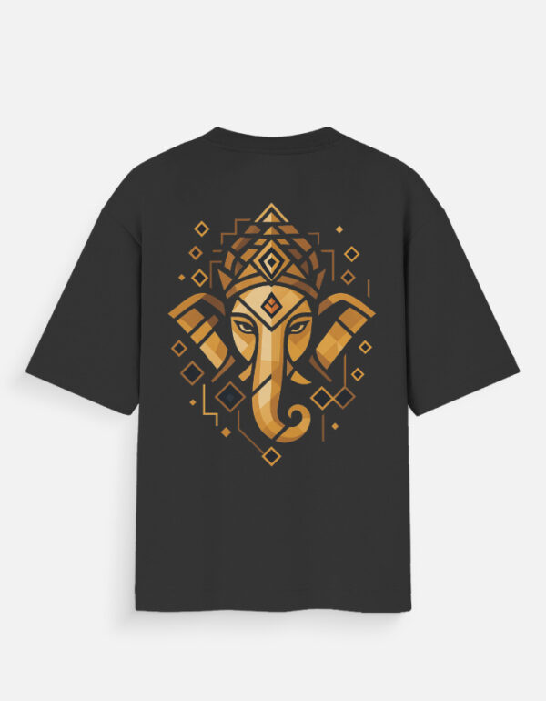 Lord Ganesha T-Shirt – Modern Hindu God Design | Sacred Geometry Ganpati Tee | Unisex Oversized T-Shirt